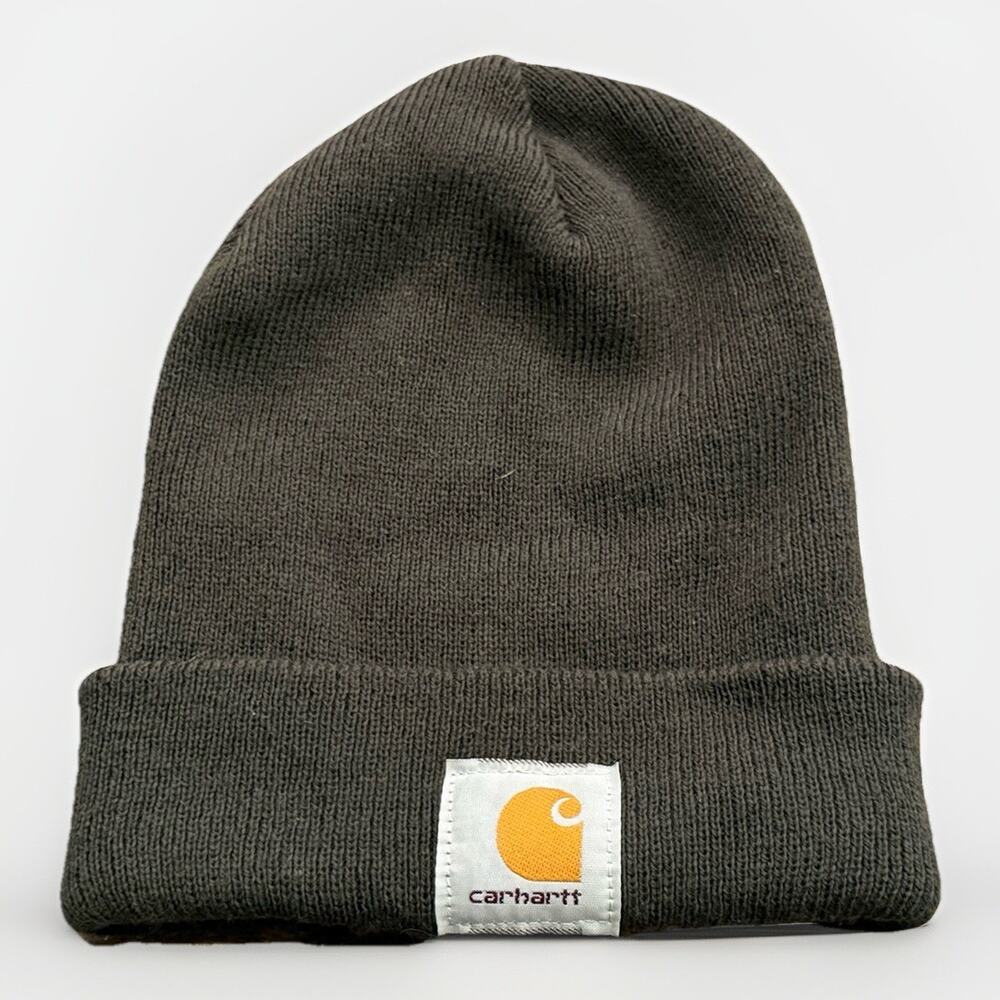 Carhartt Unisex Gray Knit Warm Acrylic Beanie One Size Hat Cap A18 DGR